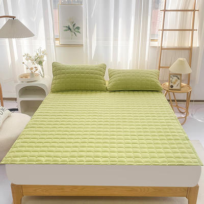 2023新款A类全棉床垫加厚软床垫床褥褥子保护垫垫子 90*200cm 牛油果绿