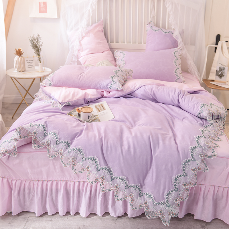 2020新款玫瑰秘密系列四件套-床单款 1.5m床单款 玫瑰秘密-紫粉
