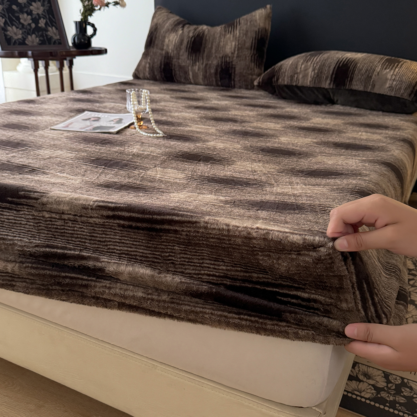 2025秋冬新款加厚兔绒床笠 兔绒床笠-轮回