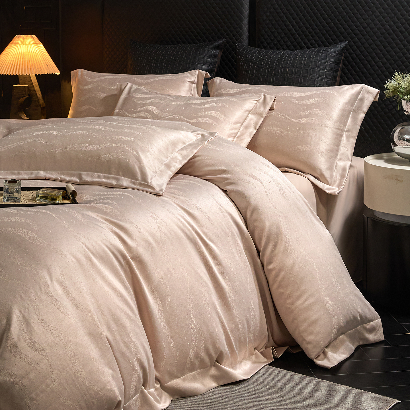 2026新款压线款金丝提花床单床笠四件套