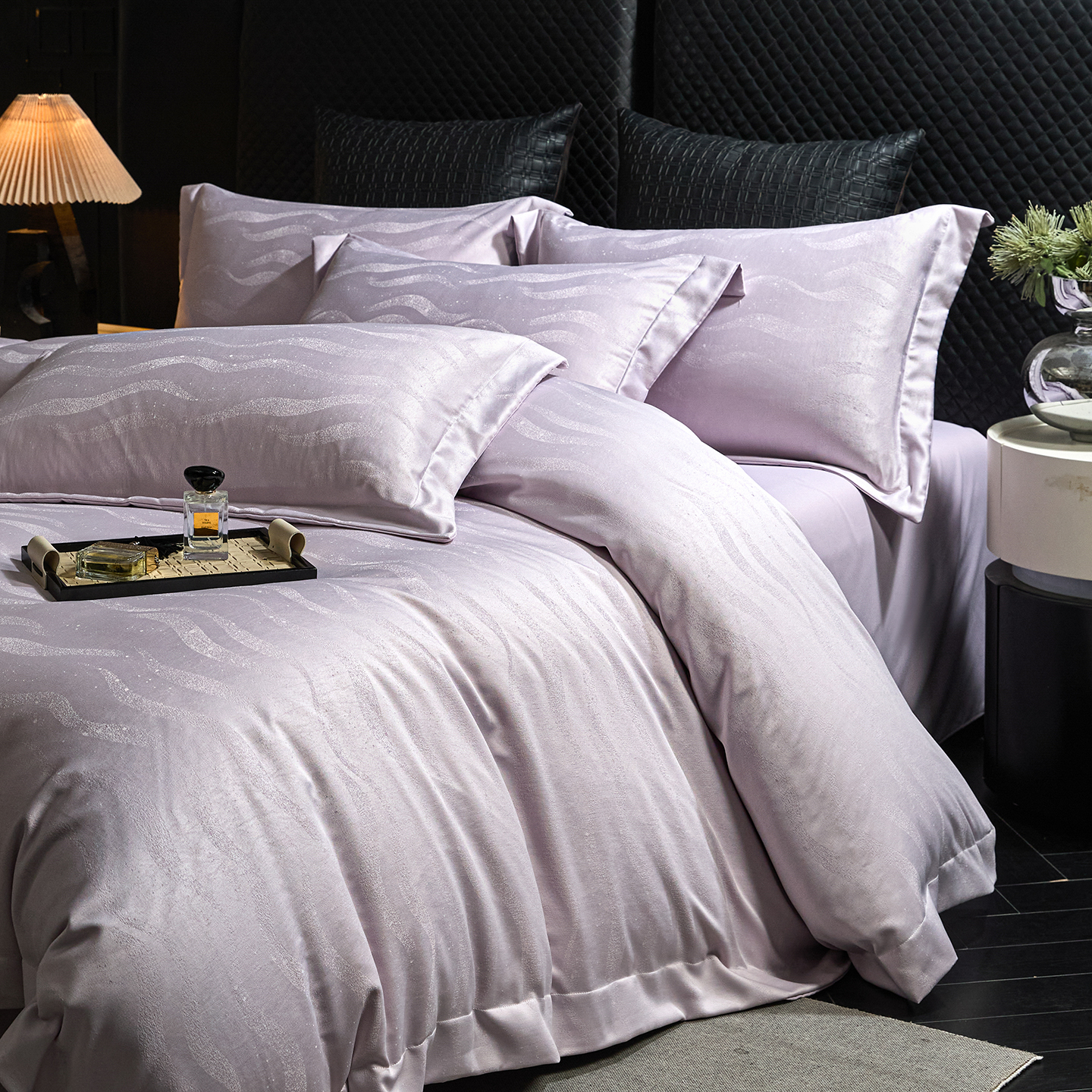 2026新款压线款金丝提花床单床笠四件套