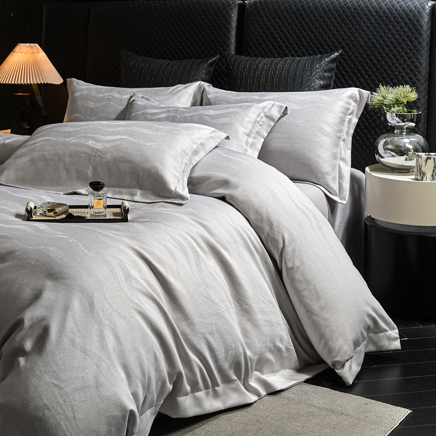 2026新款压线款金丝提花床单床笠四件套