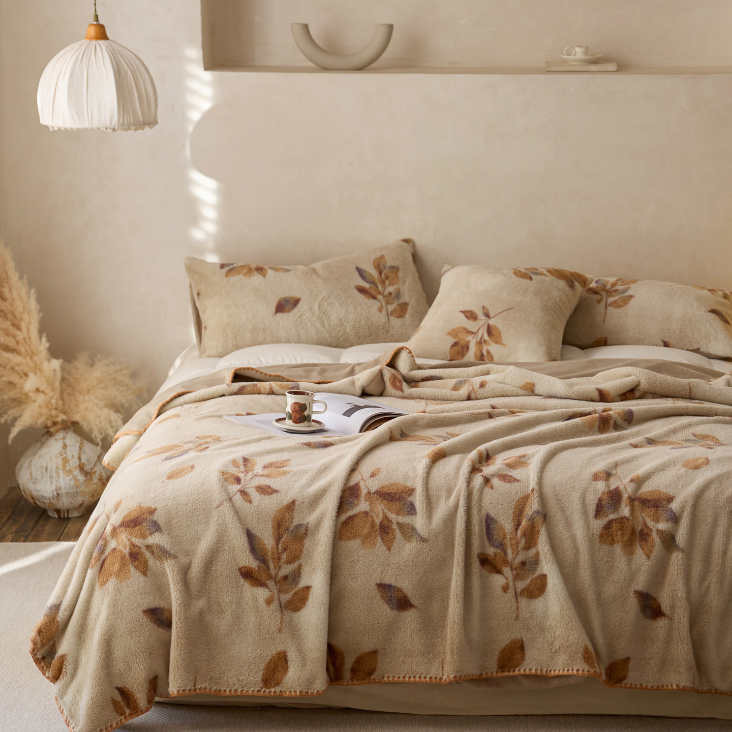 2025新款小米貂印花复合绒毯毯子-系列一 绒毯-秋华