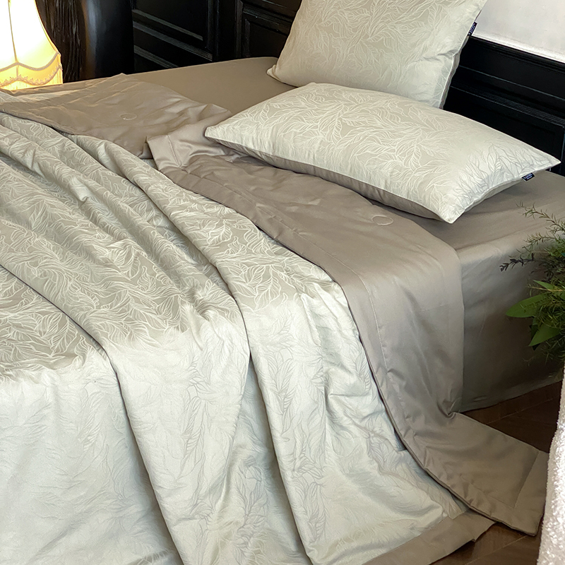 2026新款60S全棉厚织提花夏被 夏被-柠初-浅绿