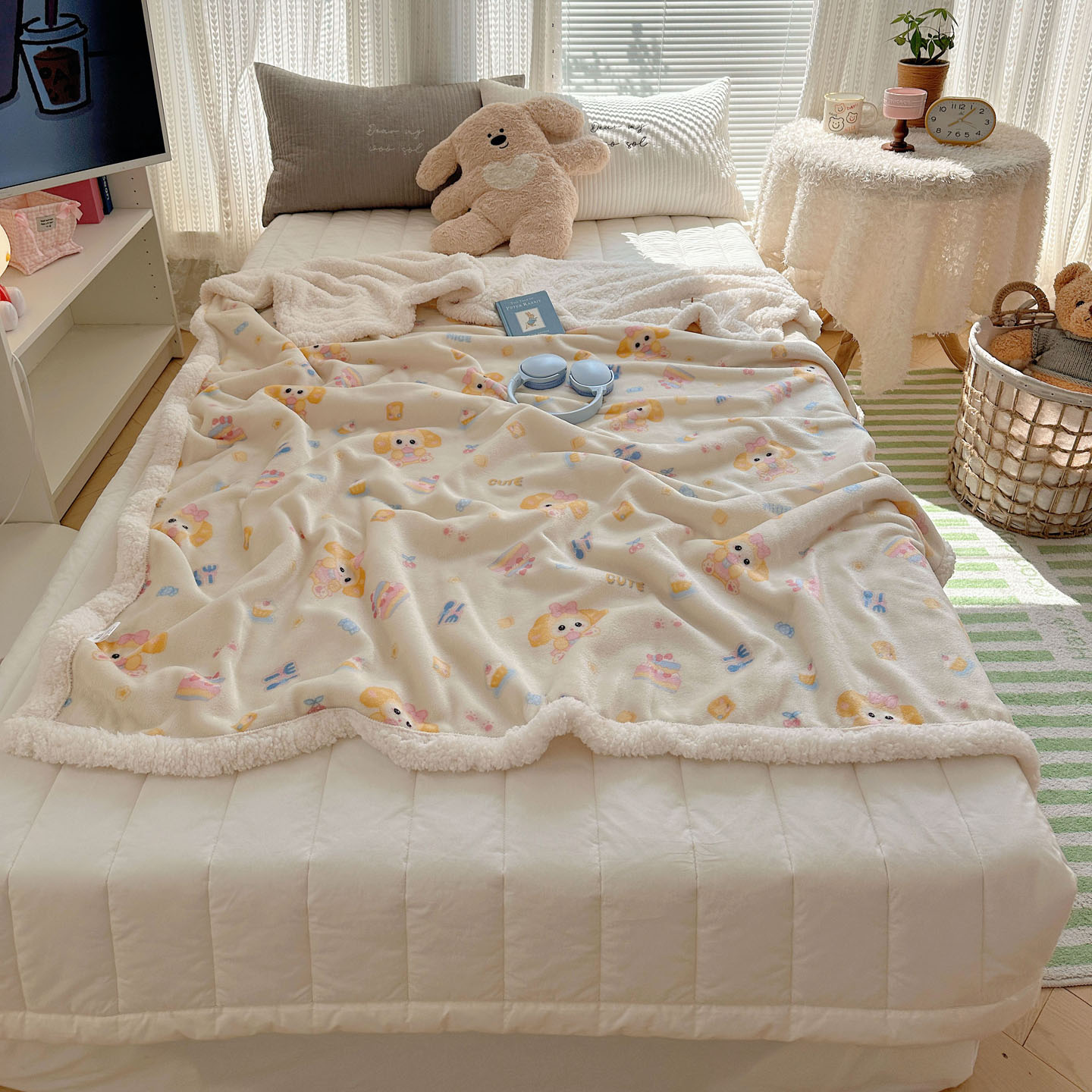 2025新款牛奶绒羊羔绒毛毯