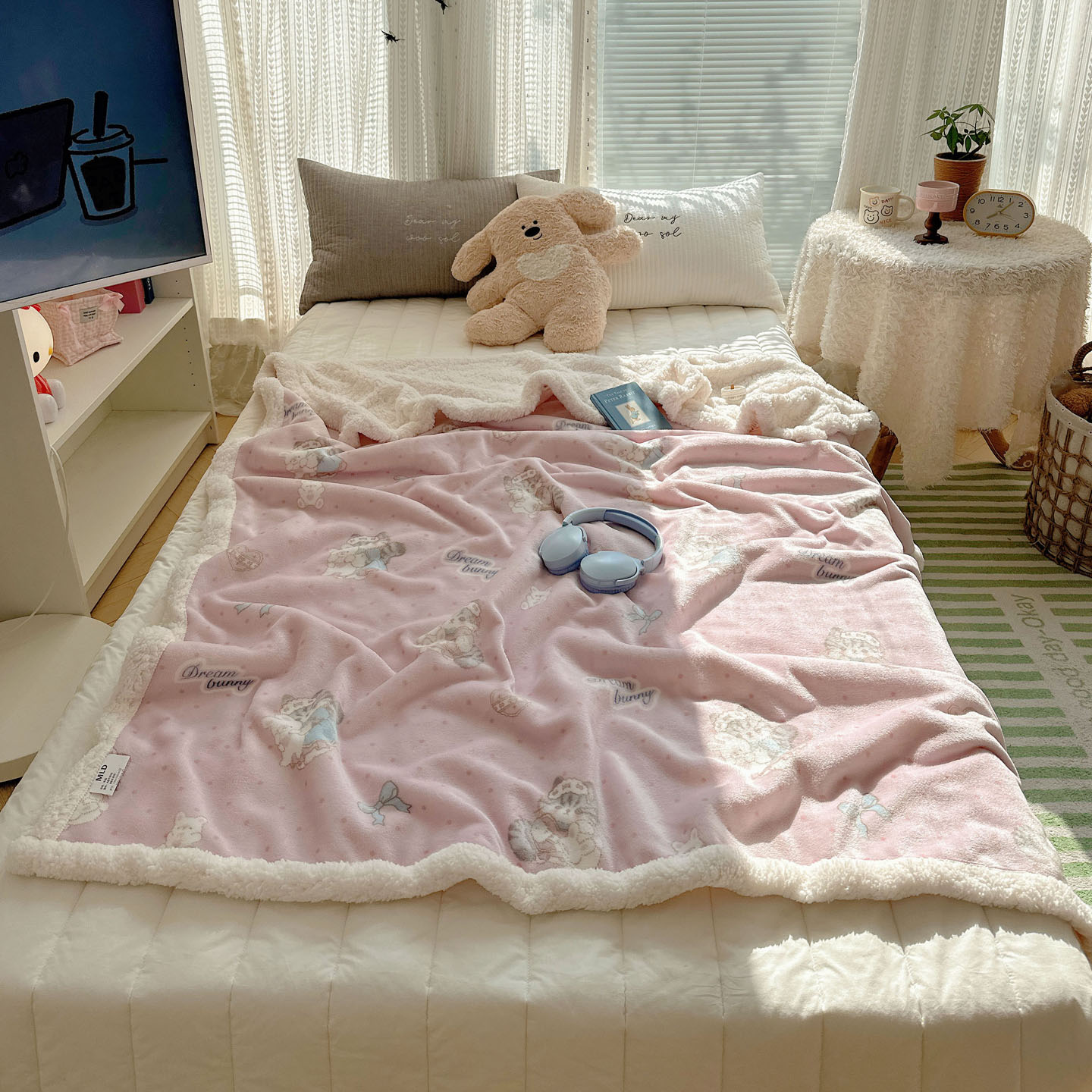 2025新款牛奶绒羊羔绒毛毯