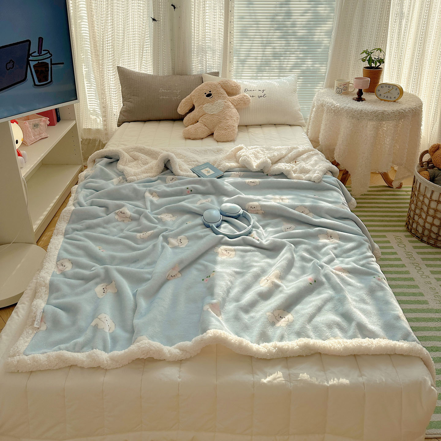 2025新款牛奶绒羊羔绒毛毯