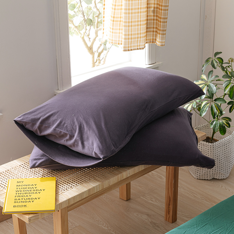 2020新款针织纯色单品枕套 48cmX74cm/对 琉璃紫