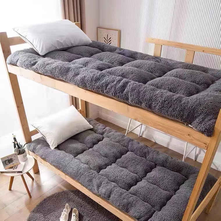 2023新款保暖羊羔绒暖冬床垫--宿舍床 90*190cm 灰色