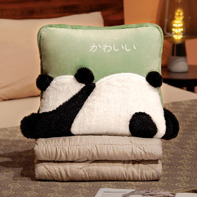 2022新款日式熊猫抱枕被 40X40cm/被子100x150cm 噗噗熊