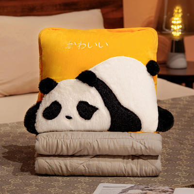 2022新款日式熊猫抱枕被 40X40cm/被子100x150cm 摊摊熊