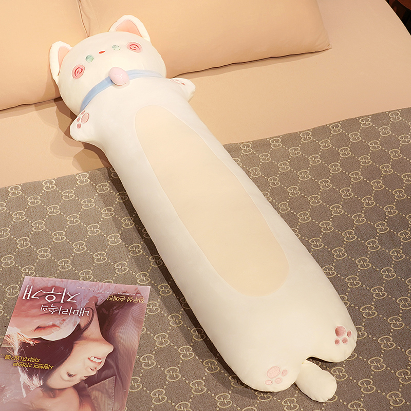 2023新款抱抱猫系列长条睡觉抱枕 中号110cm 长条白猫