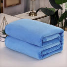 2023总 纯色270克超柔加厚云貂绒毛毯法莱绒毛毯床单盖毯 100cmx150cm 海蓝