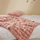 2023新款冬季仿兔毛绒毛毯盖毯--托斯卡纳系列 100*160cm 樱花粉