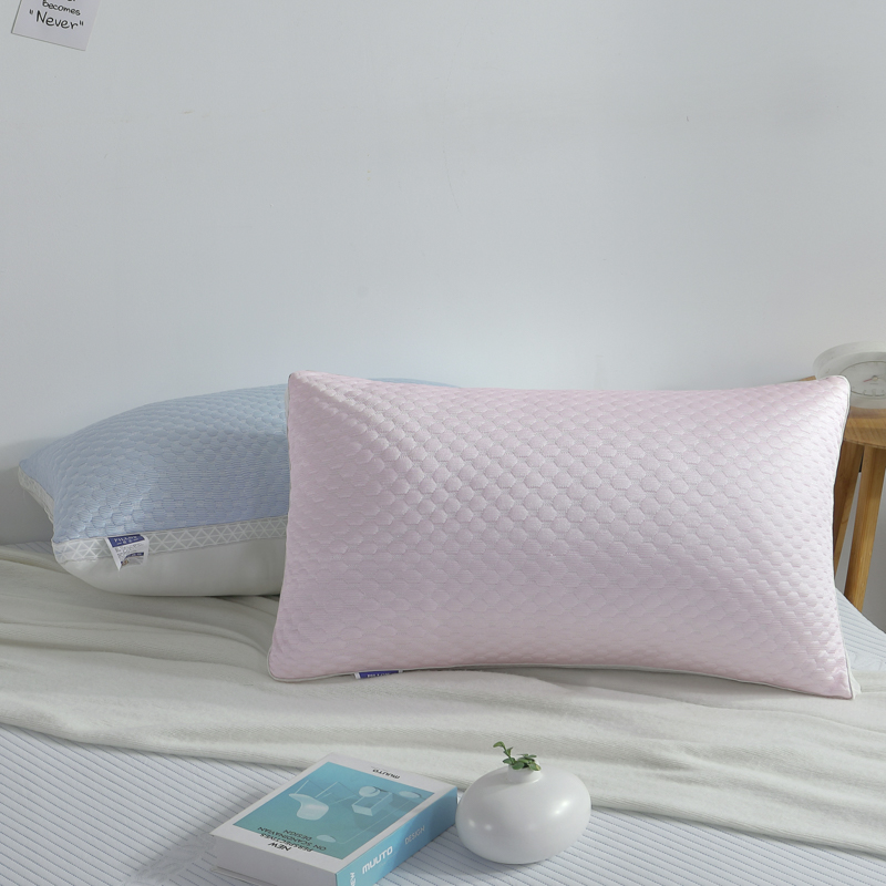 2024新款抗菌防螨冰豆豆枕 枕头枕芯 48*74cm/只 粉色低枕一只