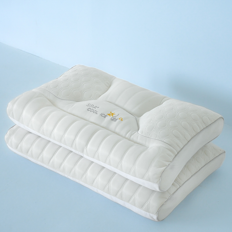 2024新款凉感冰丝乳胶牵引枕头枕芯 48*74cm 白色低枕一只
