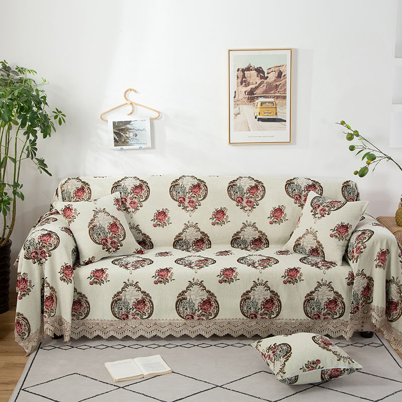 2020新款全盖雪尼尔沙发巾沙发垫沙发套沙发罩-花型2 180*150cm 玫瑰情缘