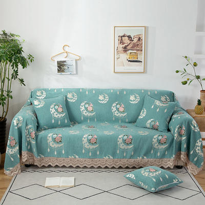 2020新款全盖雪尼尔沙发巾沙发垫沙发套沙发罩-花型2 180*150cm 月亮玫瑰
