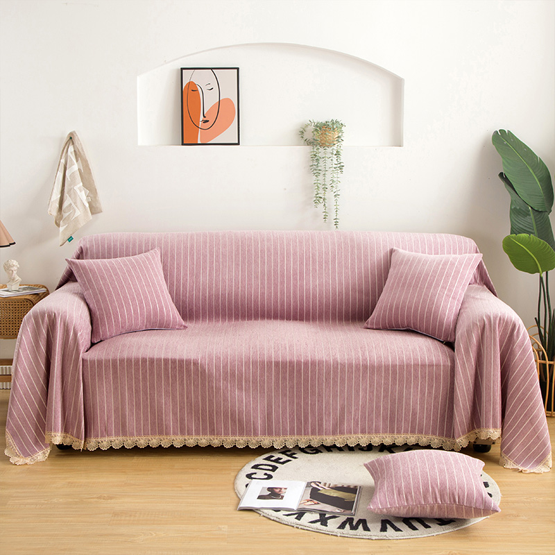 2020新款北欧纯色全盖雪尼尔沙发巾沙发垫沙发套沙发罩 180*150cm 皮尔卡-粉