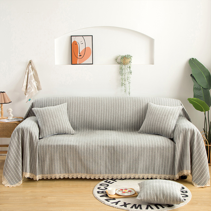 2020新款北欧纯色全盖雪尼尔沙发巾沙发垫沙发套沙发罩 180*150cm 皮尔卡-灰