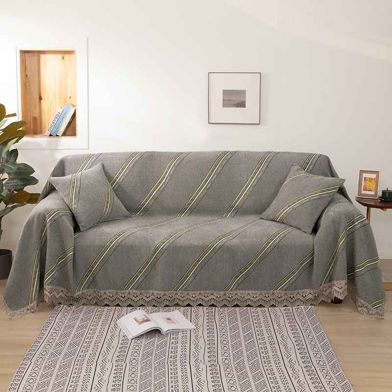 2021新款全盖雪尼尔沙发巾沙发垫沙发套沙发罩 180*150cm 哥伦比亚-灰