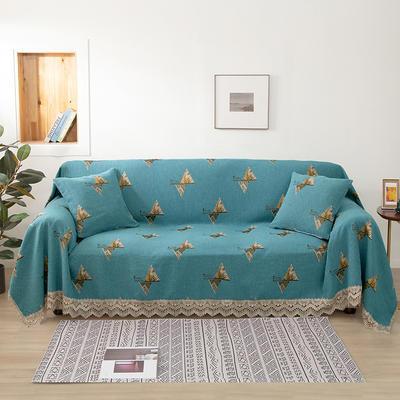 2021新款全盖雪尼尔沙发巾沙发垫沙发套沙发罩 180*150cm 罗曼情怀-蓝