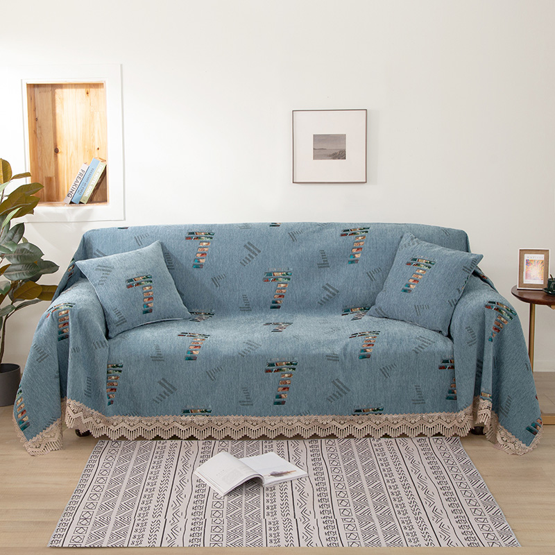 2021新款全盖雪尼尔沙发巾沙发垫沙发套沙发罩 180*150cm 七调-蓝