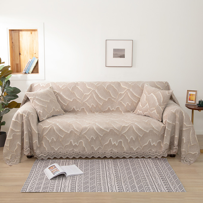 2021新款全盖雪尼尔沙发巾沙发垫沙发套沙发罩 180*150cm 山海间-咖