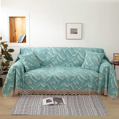 2021新款全盖雪尼尔沙发巾沙发垫沙发套沙发罩 180*150cm 山海间-绿