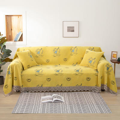 2021新款全盖雪尼尔沙发巾沙发垫沙发套沙发罩 180*150cm 小提琴-黄