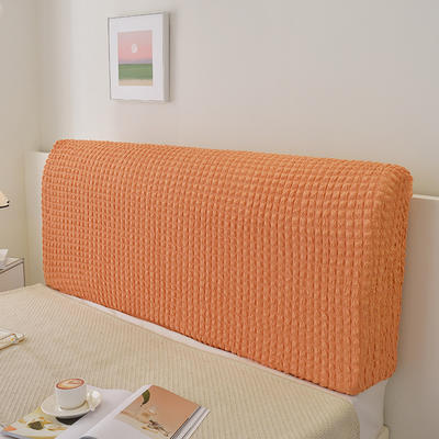2024新款简约舒适泡泡纱系列-床头罩 长度120cm 橘色