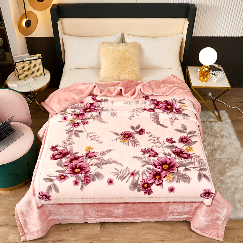 总 新款 凤凰林毛毯-拉舍尔毛毯-1.5米1.8米 2米全规格 毯子 150*200cm-5斤 红粉世家