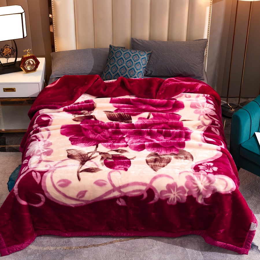 总 新款 凤凰林毛毯-拉舍尔毛毯-1.5米1.8米 2米全规格 毯子 150*200cm-5斤 238红豆沙