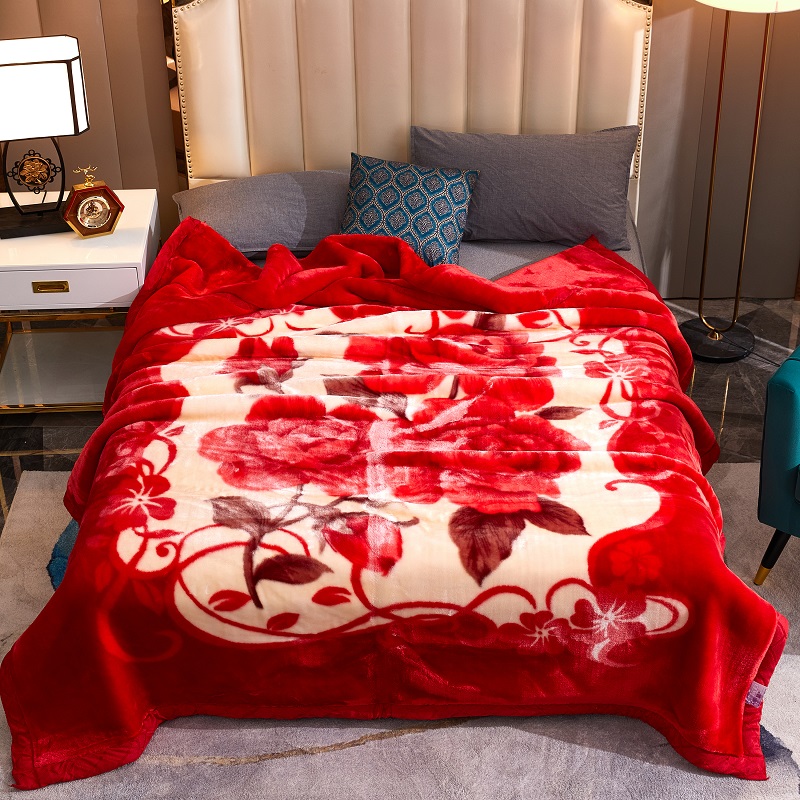 总 新款 凤凰林毛毯-拉舍尔毛毯-1.5米1.8米 2米全规格 毯子 150*200cm-5斤 238大红