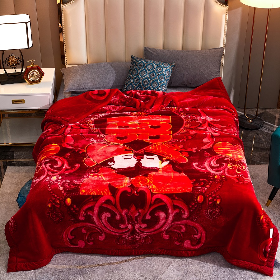 总 新款 凤凰林毛毯-拉舍尔毛毯-1.5米1.8米 2米全规格 毯子 180*220-6斤 喜结连理