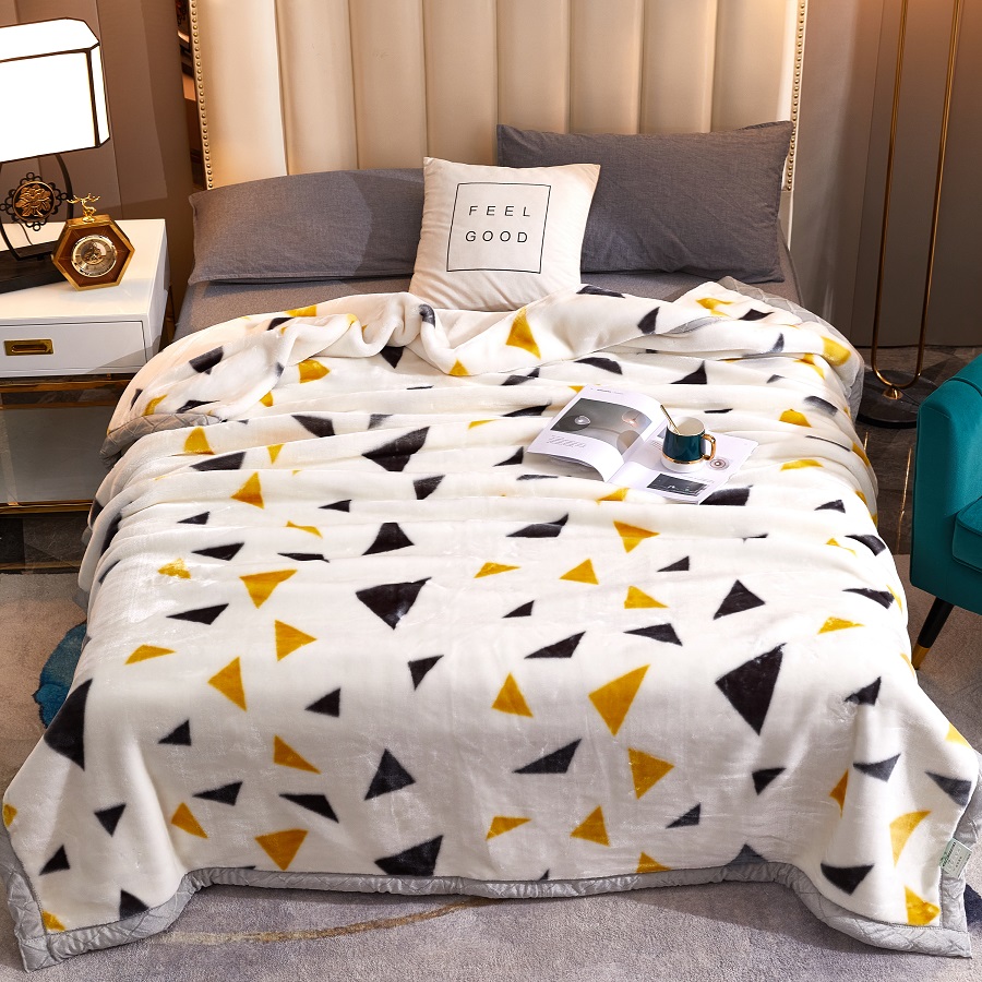 总 新款 凤凰林毛毯-拉舍尔毛毯-1.5米1.8米 2米全规格 毯子 150*200cm-5斤 白三角
