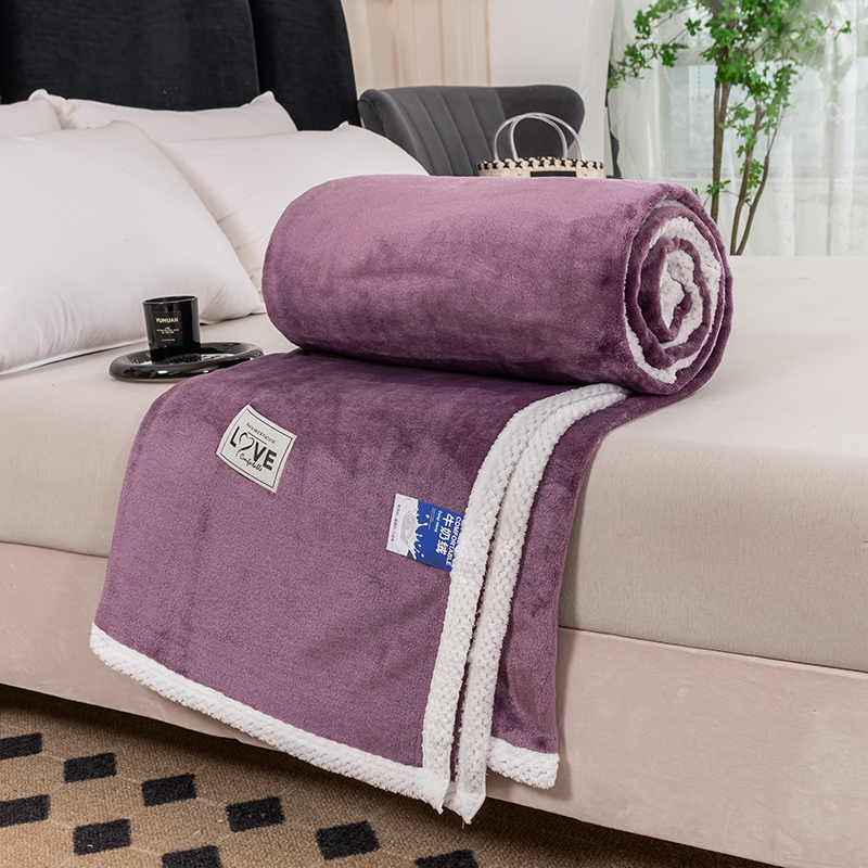 2024新款 纯色牛奶绒毛毯 四季毯 空调毯 沙发盖毯 午睡毯子 180cmx200cm【亲肤款】 魅力紫