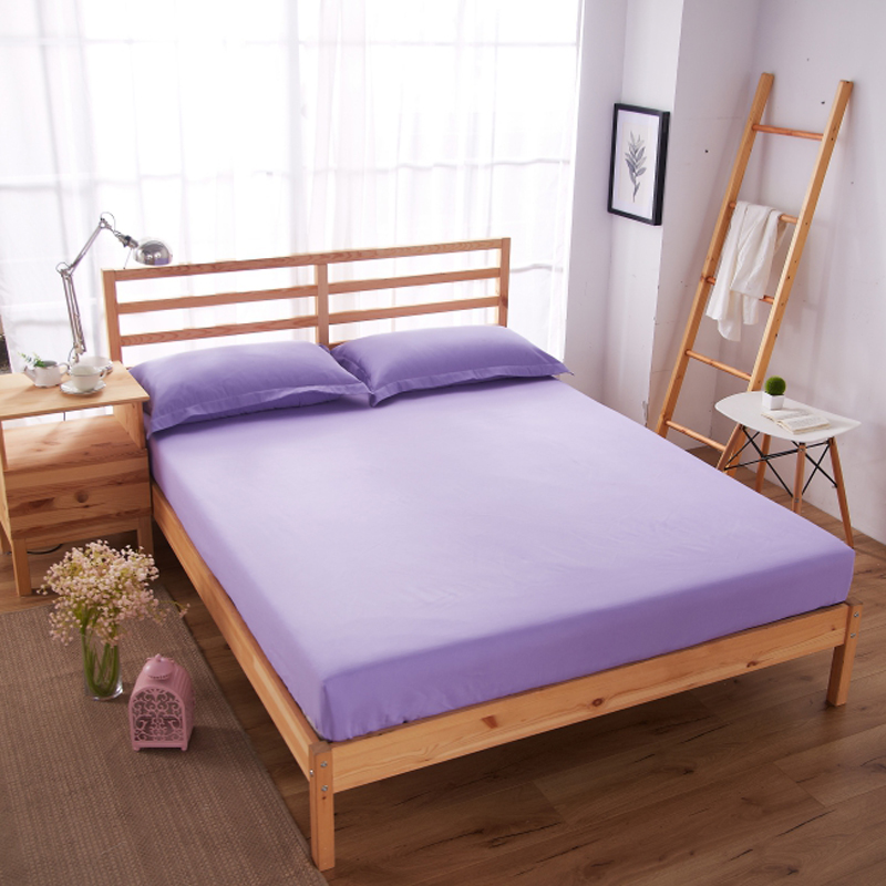单层磨毛床笠 枕套/对 紫色