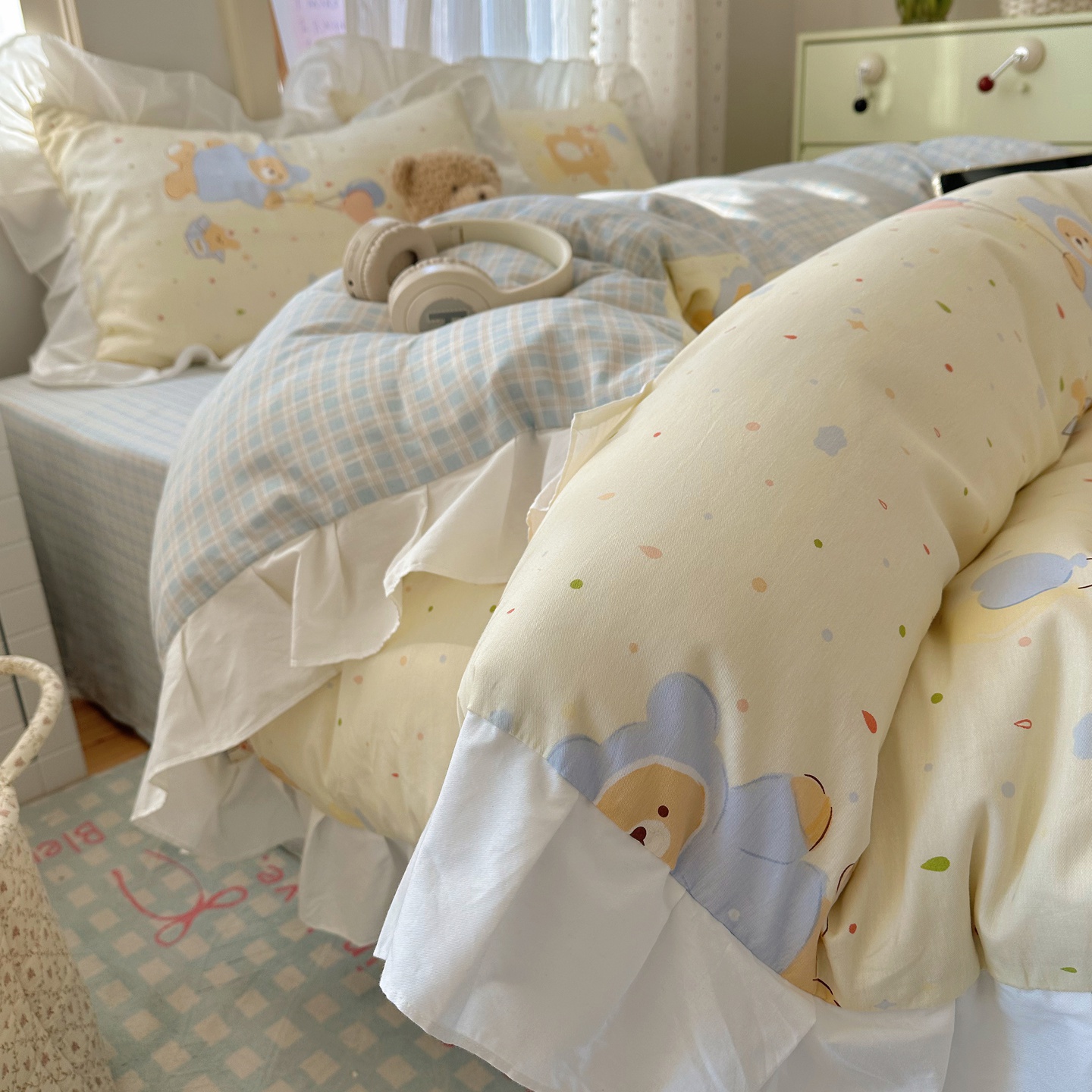 2026新款小清新四件套花边系列 太空熊