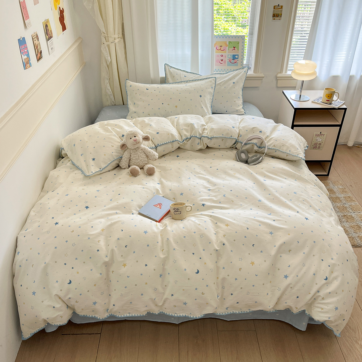 2026新款全棉印花贝壳边四件套系列 星月
