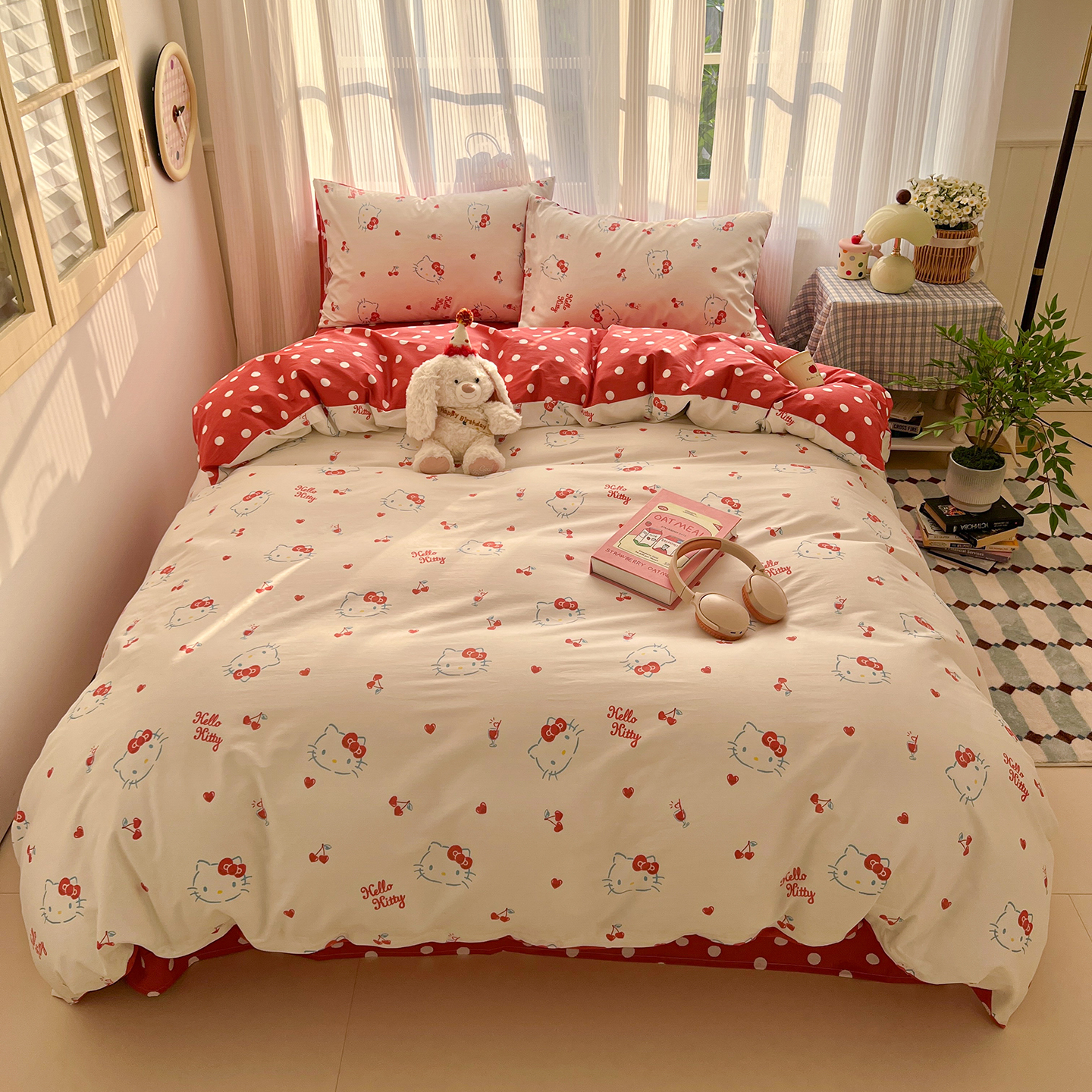 2026新款春夏正版三丽鸥全棉印花四件套系列 樱桃KT