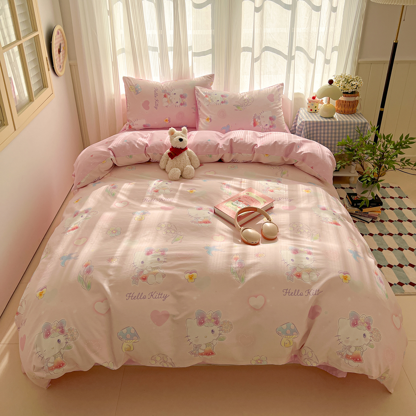 2026新款春夏正版三丽鸥全棉印花四件套系列 五彩KT