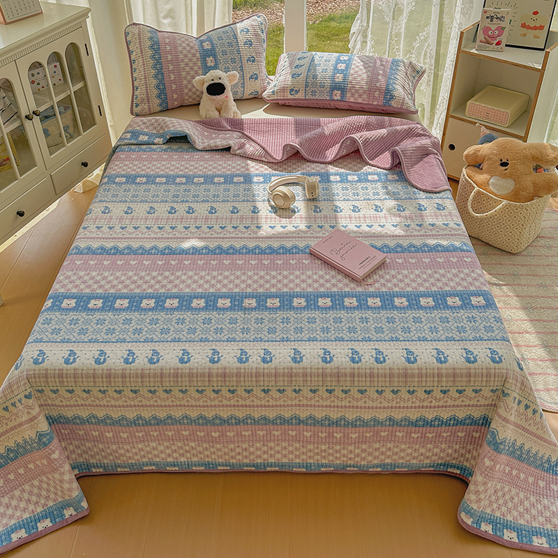 2025新款费尔岛双面宝宝绒床盖 费尔岛-治愈熊崽