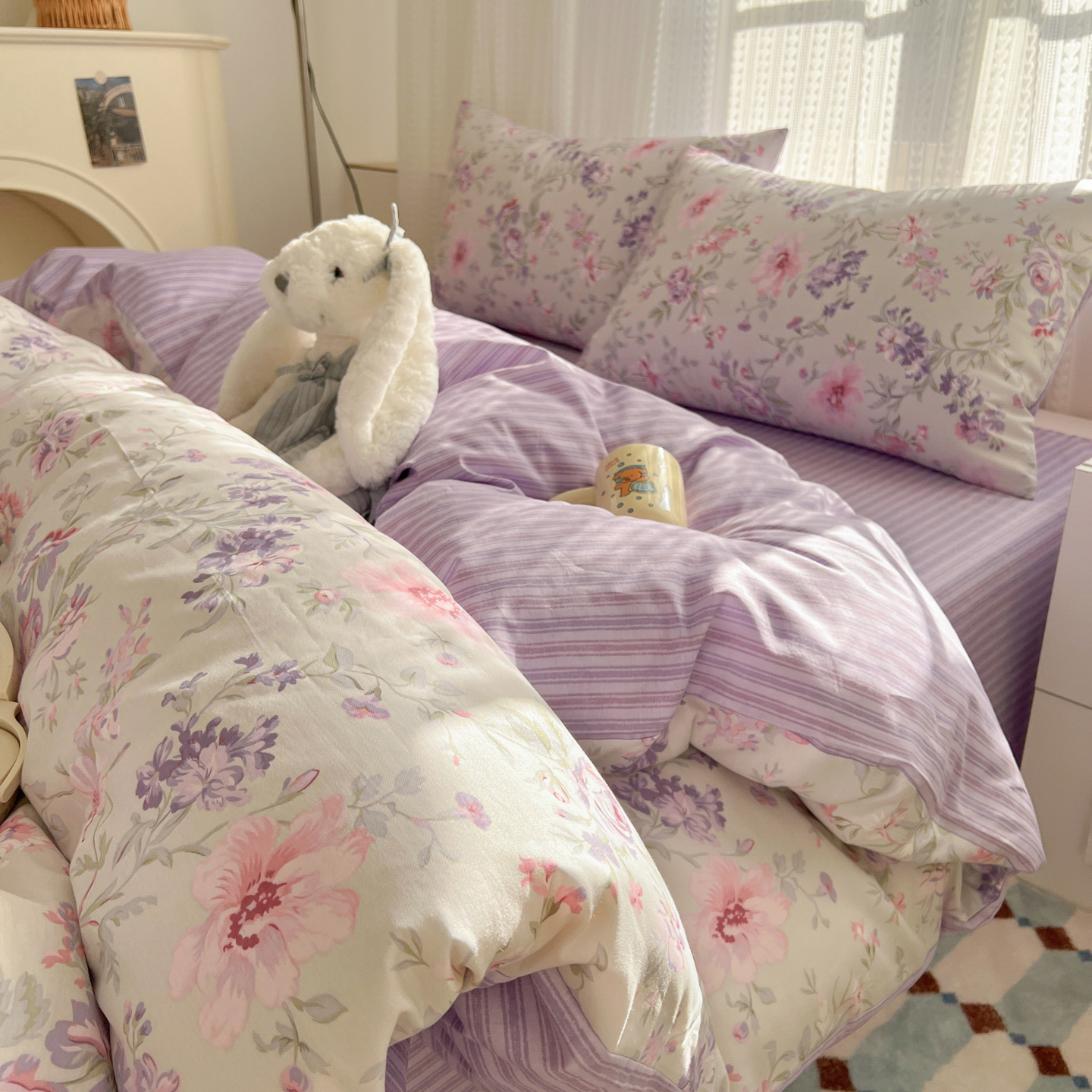 2026新款全棉印花四件套-春夏花卉系列-第一批 墨染