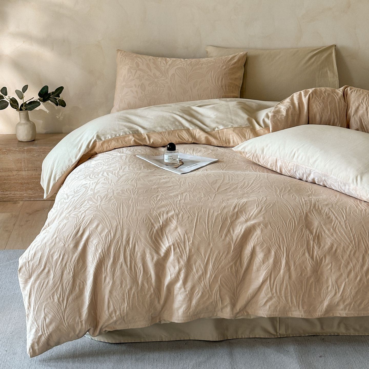 2025新款60s亮面浮雕提花系列四件套 云杉-米