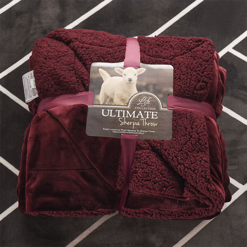 2021新款ULTIMATE羊羔绒毛毯羊羔绒毯 200*230cm 拉菲红