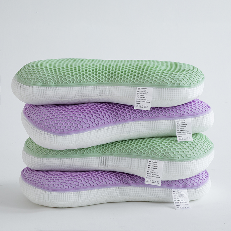 2023年新款蜂窝格枕芯TPT羽丝绒枕头 35*55cm/个紫色