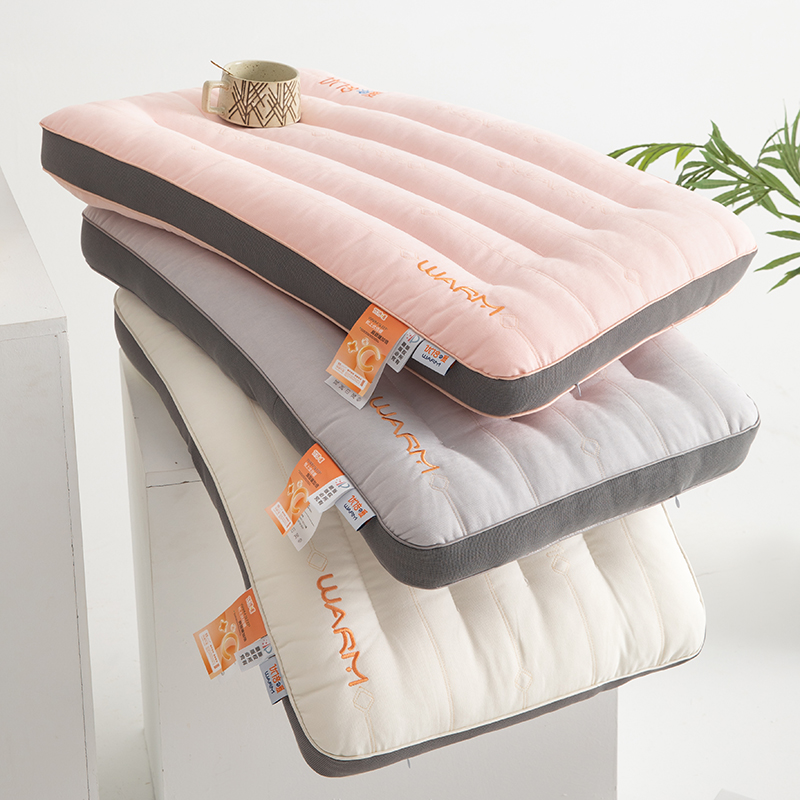 2023年新款枕芯 优倍暖羽丝绒低枕头枕芯 48*74cm/个优倍暖羽丝绒低枕-灰粉色