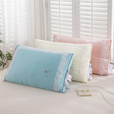 2023新款韩式蕾丝款舒适枕头枕芯 48*74cm-韩式蕾丝款舒适枕粉色/只