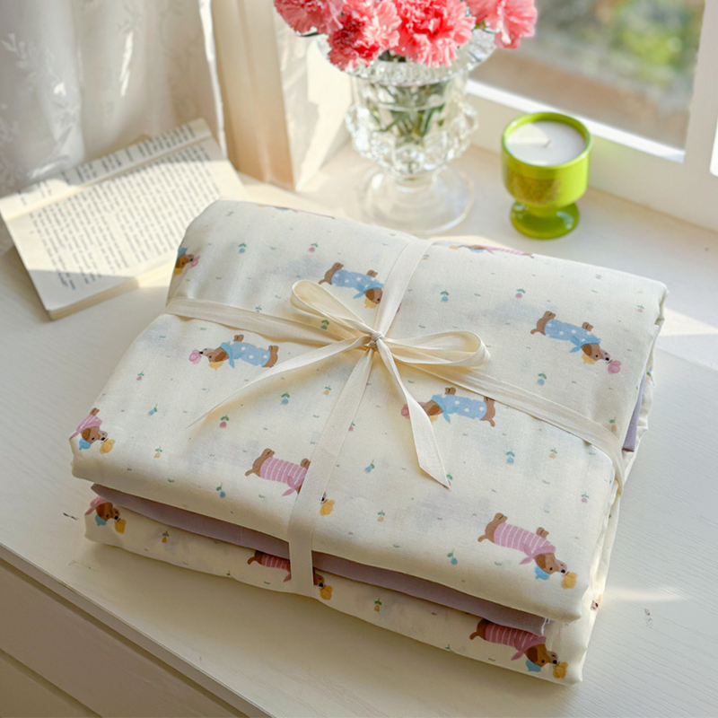 2025新款春款A类全棉有氧双层纱四件套